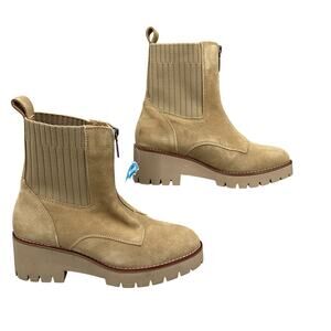 NEW Aqua College Women’s Dream Suede Zipper Booties Beige Size 7M